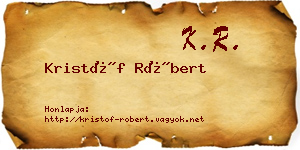 Kristóf Róbert névjegykártya